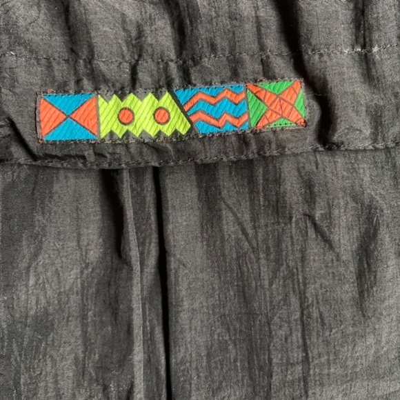 Vintage Pizazz trench coat wind breaker long neon detailing cinch waist - Picture 8 of 13